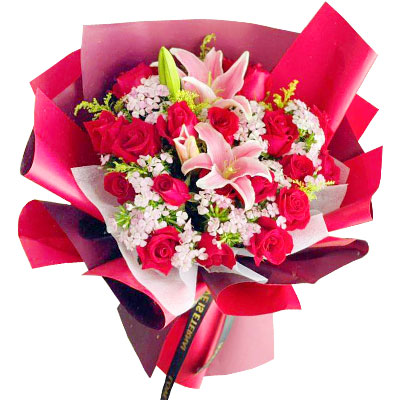 丽江18朵红玫瑰百合，永远牵手到老