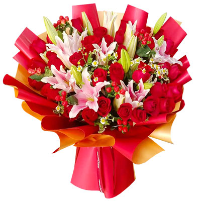 丽江33朵红玫瑰百合，心灵的火花