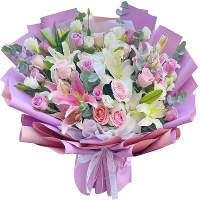 丽江20朵玫瑰混搭百合，爱情浪漫幸福